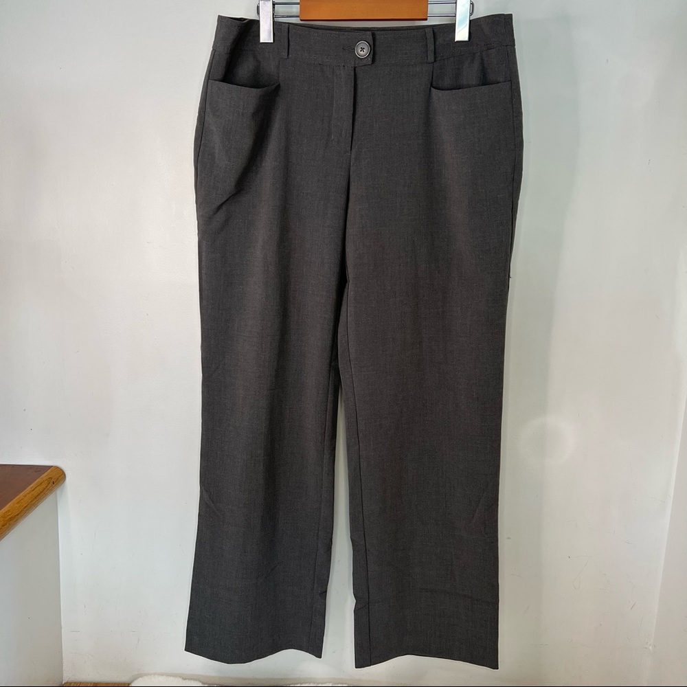 NEW Gray Straight Leg Dress Pants by George Plus Size 14P Petite